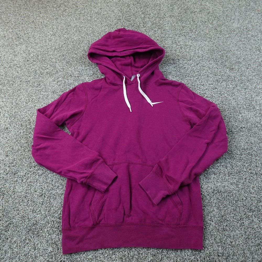 Nike Hoodie Womens S Pink Purple Fleece Pullover Sweatshirt Sweater Swoosh Logo